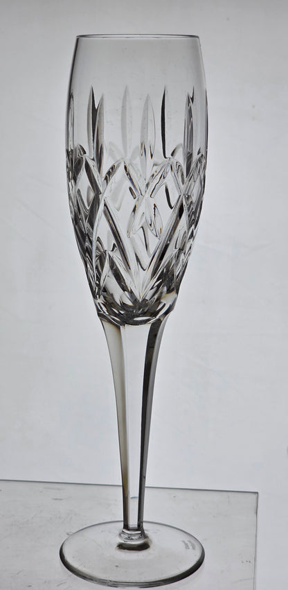 Signed Waterford CUT GLASS Carnegie Flutes crystal pair