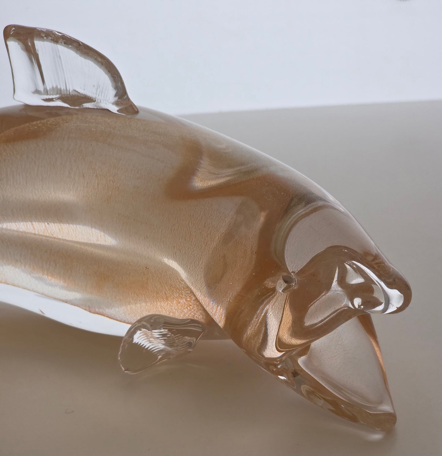 L.E Smith hand made art glass Trout.
.