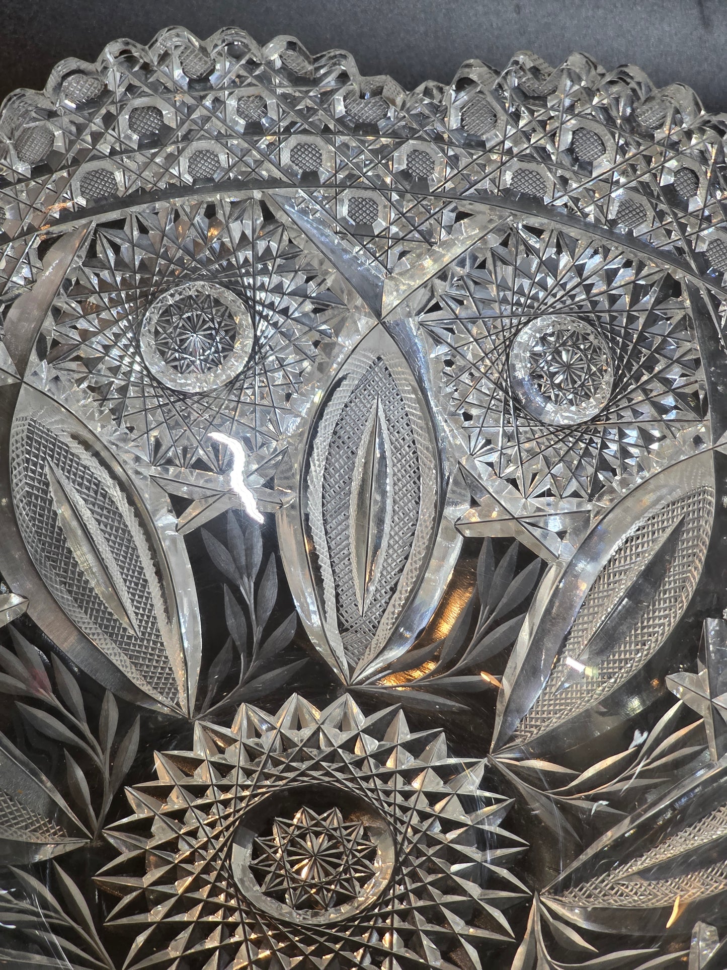 ABP cut glass bowl American brilliant period 1886 -1915 bob42