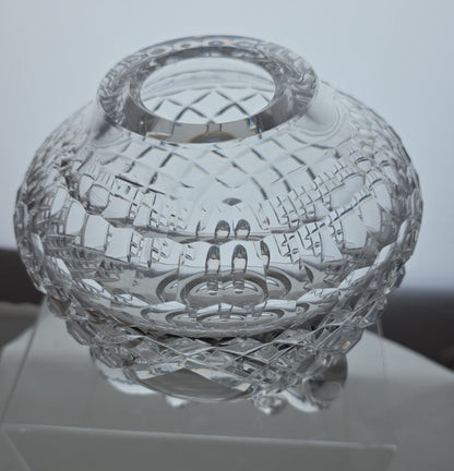 Hand cut glass rose globe one of a kind