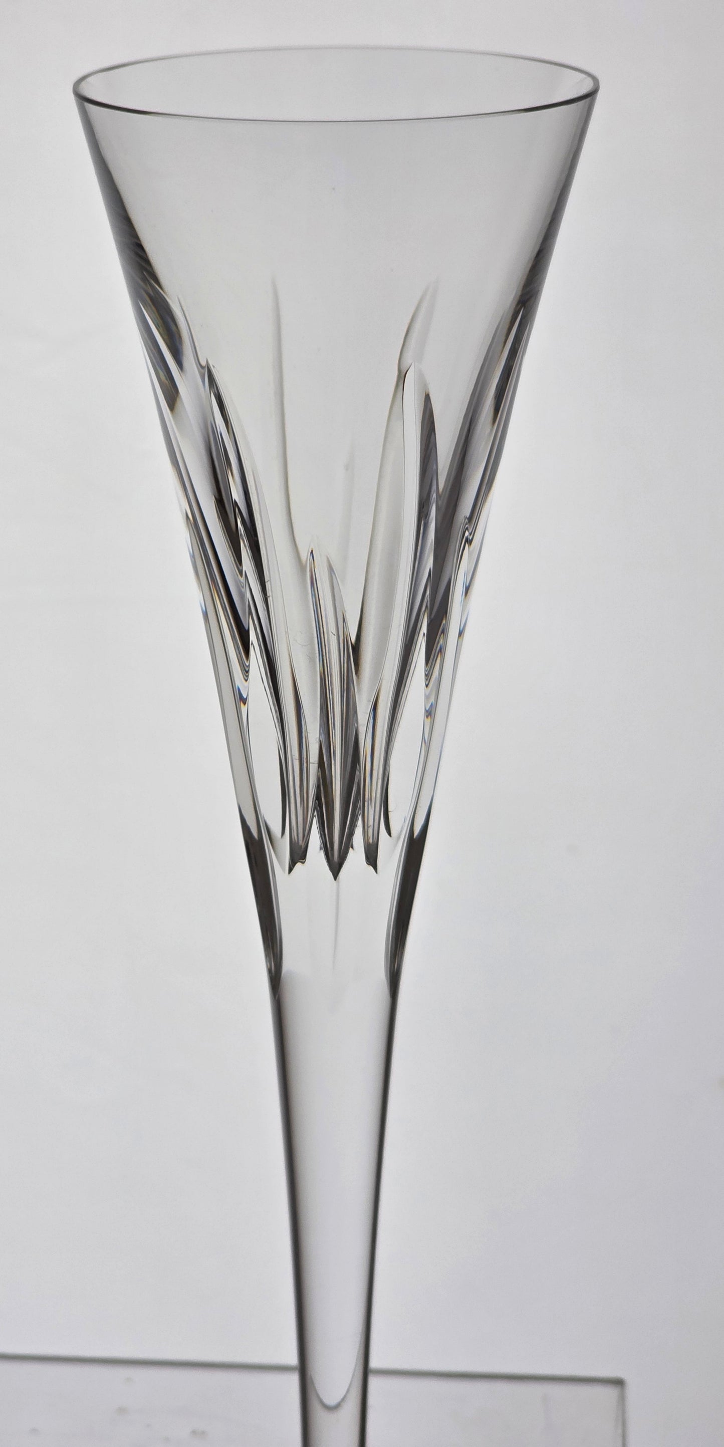 Signed Waterford CUT GLASS Times Square Toasting Flutes pair crystal