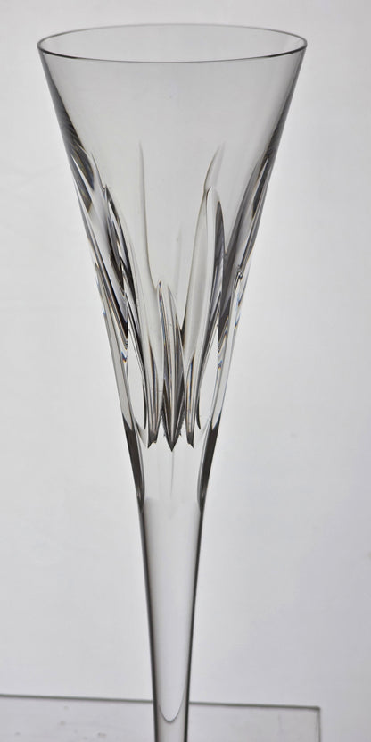Signed Waterford CUT GLASS Times Square Toasting Flutes pair crystal