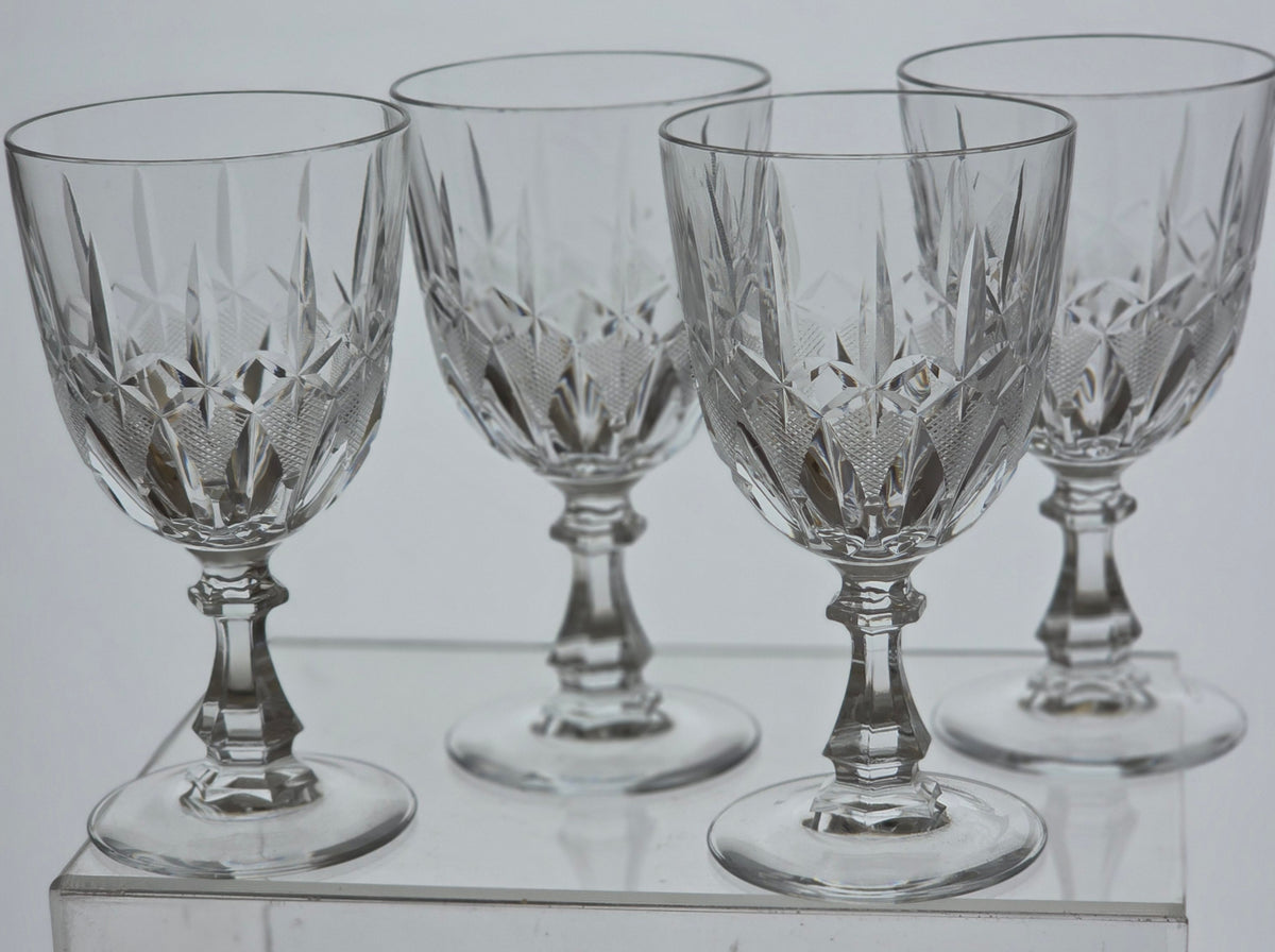 Hand Cut glass goblet stemware