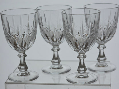 Hand Cut glass goblet stemware