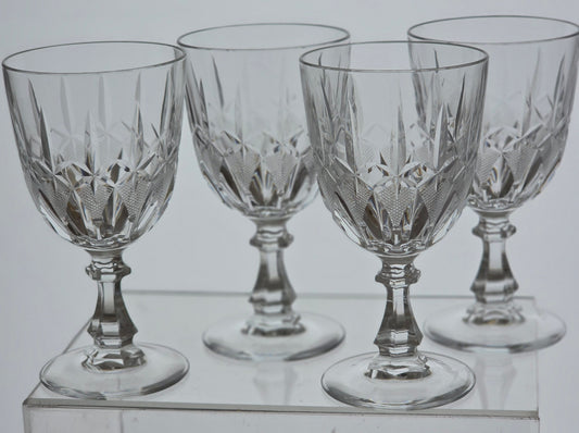 Hand Cut glass goblet stemware