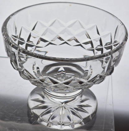 Signed Waterford Hand Cut glass compote Lismore Irish Crystal