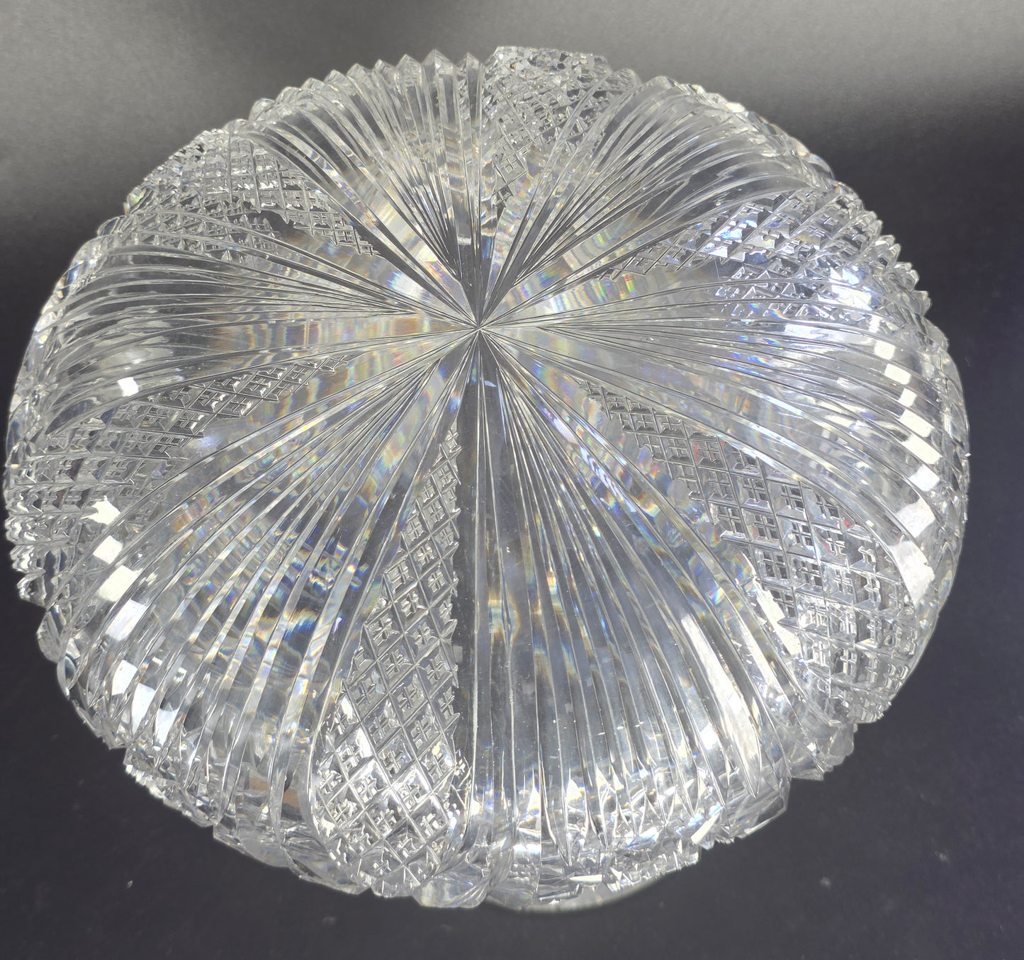 ABP cut glass Libbey Express flower center American brilliant period 1886 -1916 pa7
