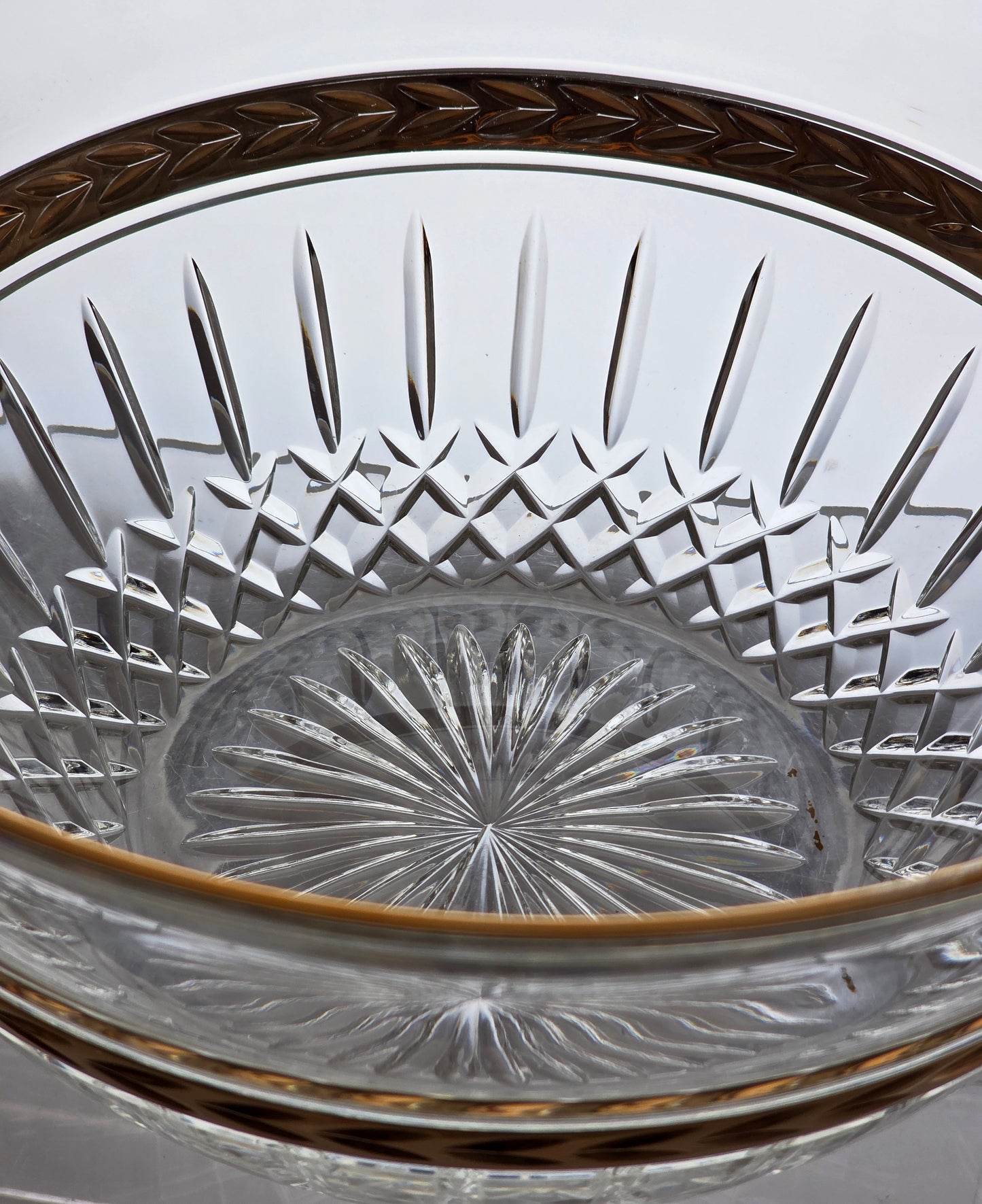 Signed Lenox Majestic laurel gold bowl Crystal  Made in USA.