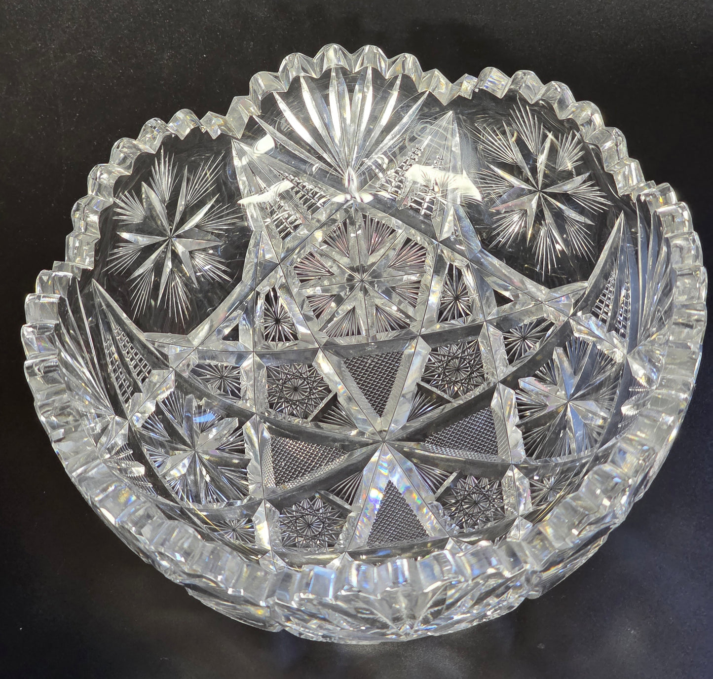 ABP cut glass bowl American brilliant period 1886 -1915 PA3
