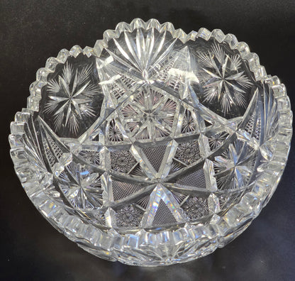 ABP cut glass bowl American brilliant period 1886 -1915 PA3