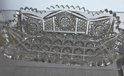 ABP cut glass rectangular trinket Dish American brilliant period pa13