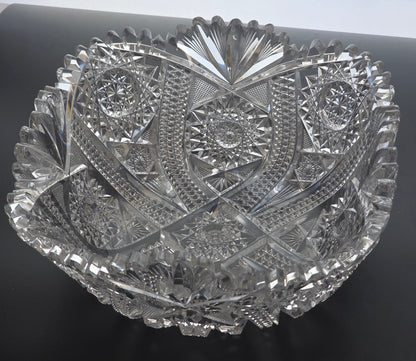 ABP cut glass square bowl American brilliant period 1886 -1915 bob8
