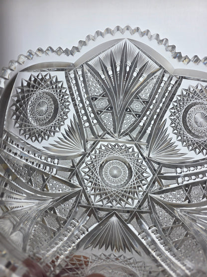 ABP cut glass signed Fry bowl American brilliant period 1886 -1915 bob63