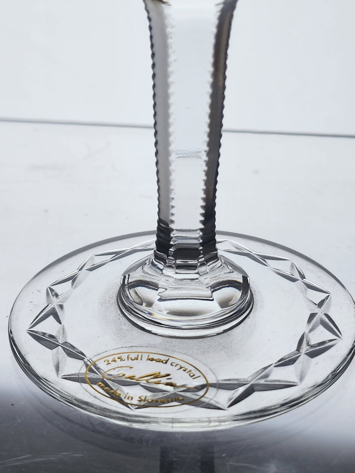 Pair Rogaska Hand Cut glass flutes lead crystal
