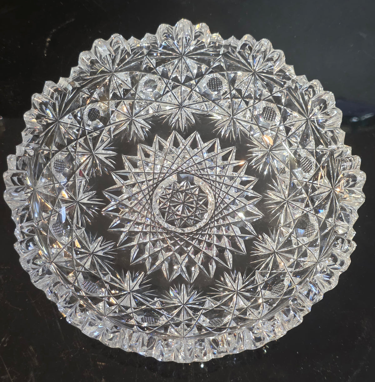 ABP cut glass dish American brilliant period 1886 -1915 bob59