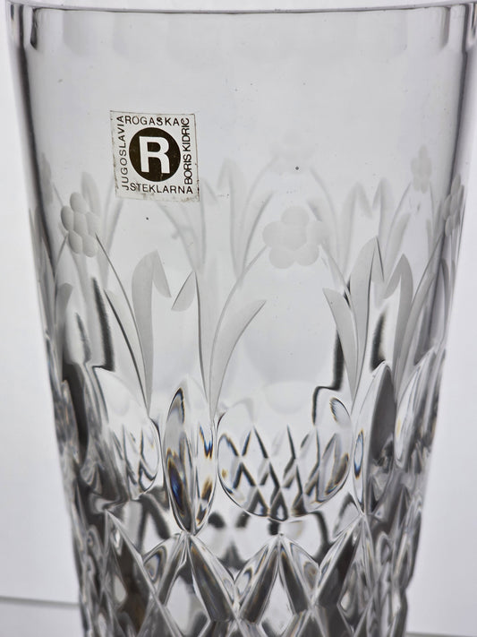 Rogaska Hand Cut glass vase 24% lead crystal