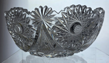 ABP cut glass mouth blown bowl American brilliant period 1886 -1915 tg2
