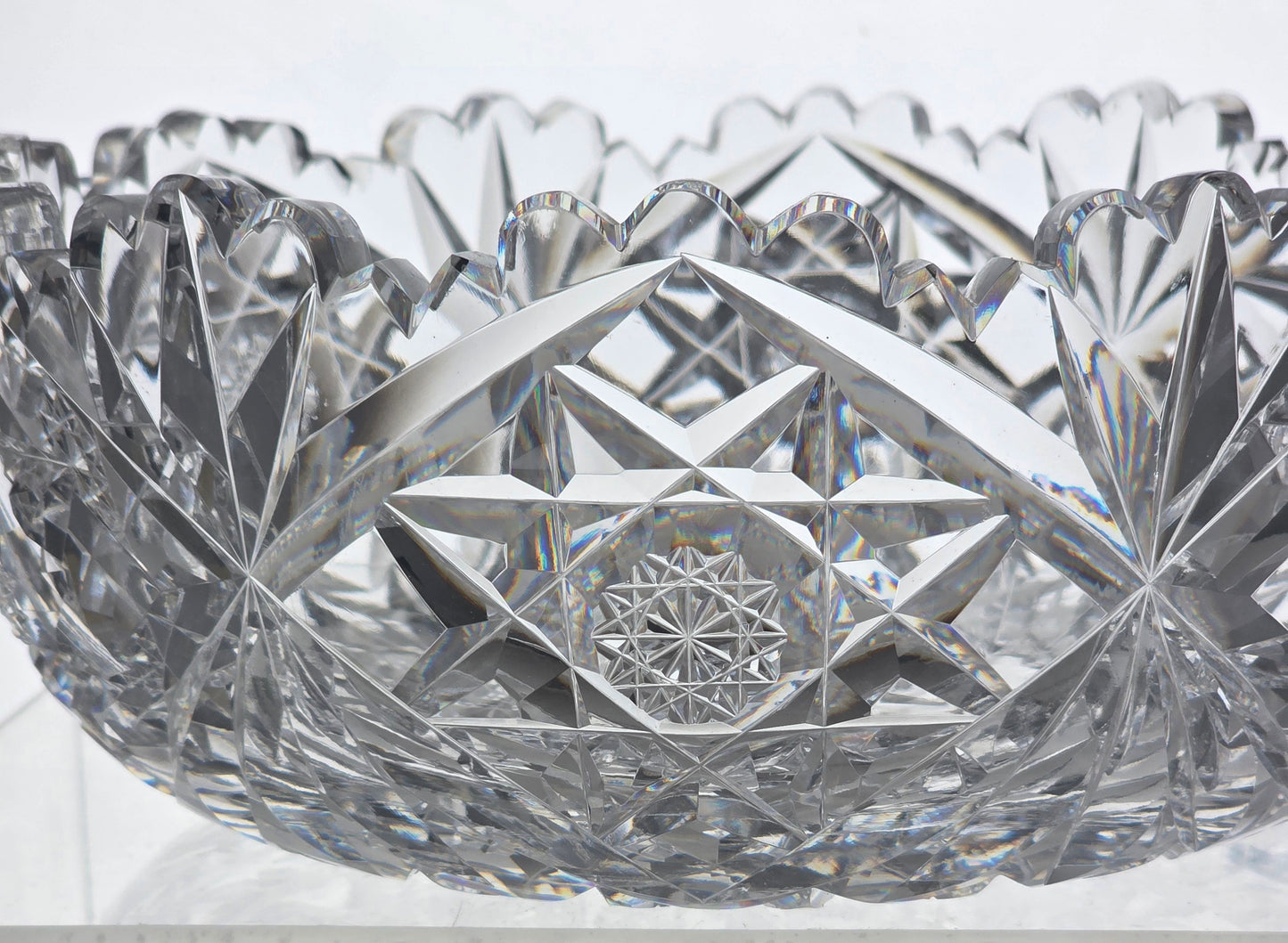 ABP cut glass blown blank Hawkes bowl American brilliant period 1886 -1915 bob62