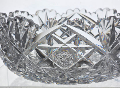 ABP cut glass blown blank Hawkes bowl American brilliant period 1886 -1915 bob62