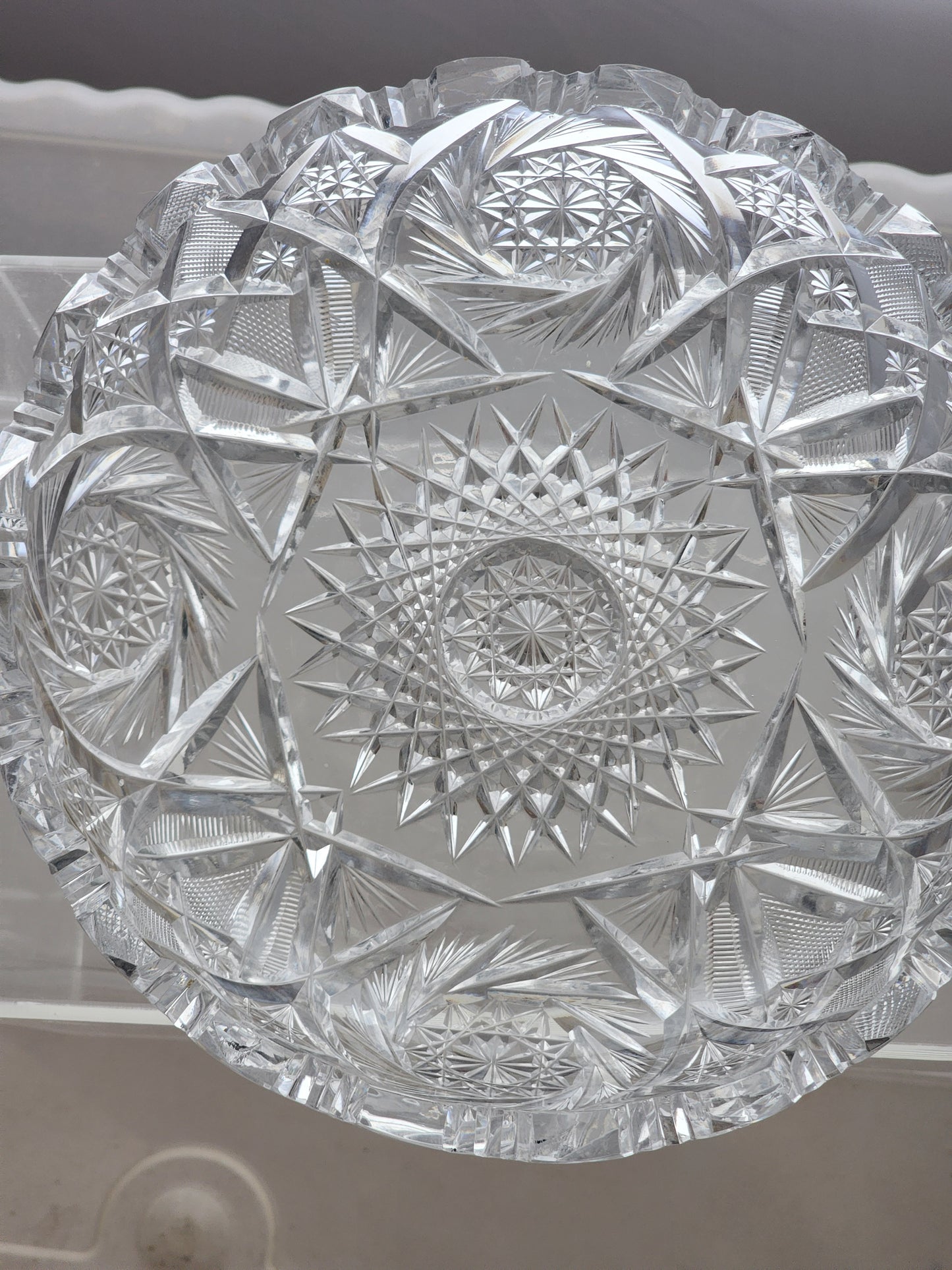ABP cut glass low bowl American brilliant