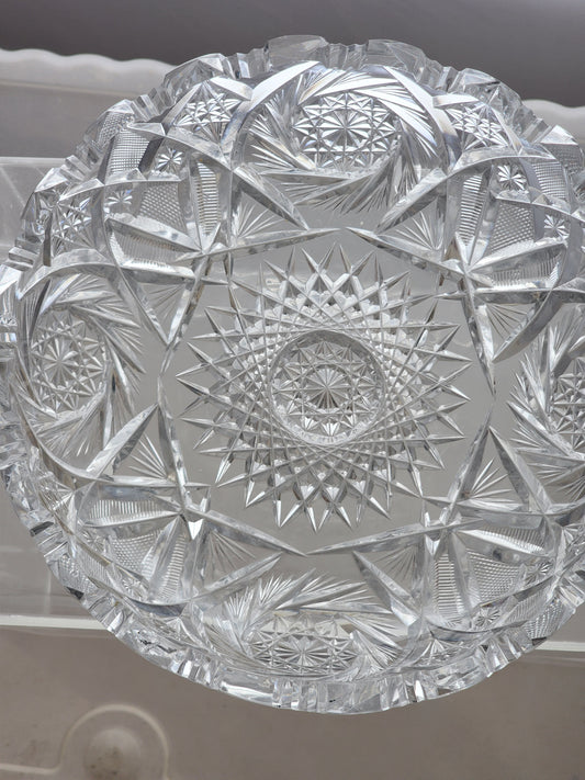 ABP cut glass low bowl American brilliant