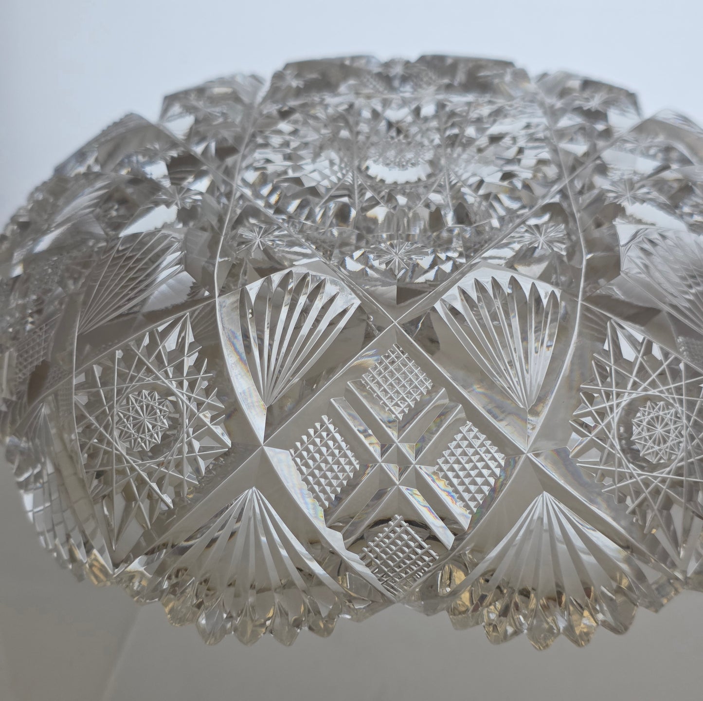 ABP cut glass low bowl American brilliant period 1886 -1915 bob57