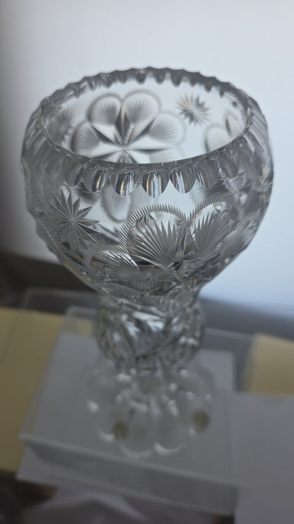 ABP cut glass vase American brilliant period 1886 -1915