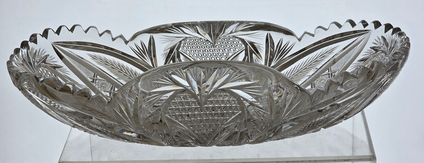 ABP Cut glass rectangular folded bread tray bob56