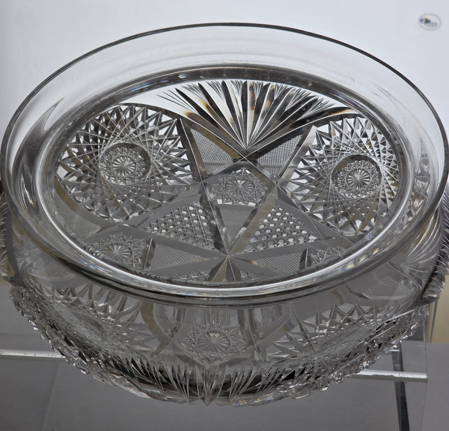 ABP cut glass ceiling light shade American brilliant period 1886 -1916 PA18