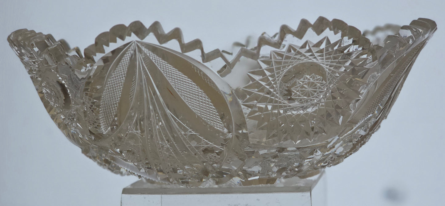 ABP cut glass bowl American brilliant period 1886 -1915 bob39