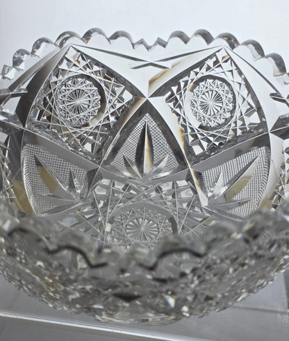 ABP cut glass mouth blown bowl American brilliant period 1886 -1915 tg3