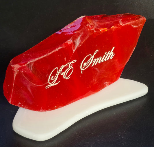 L.E SMITH glass cullet  paperweight