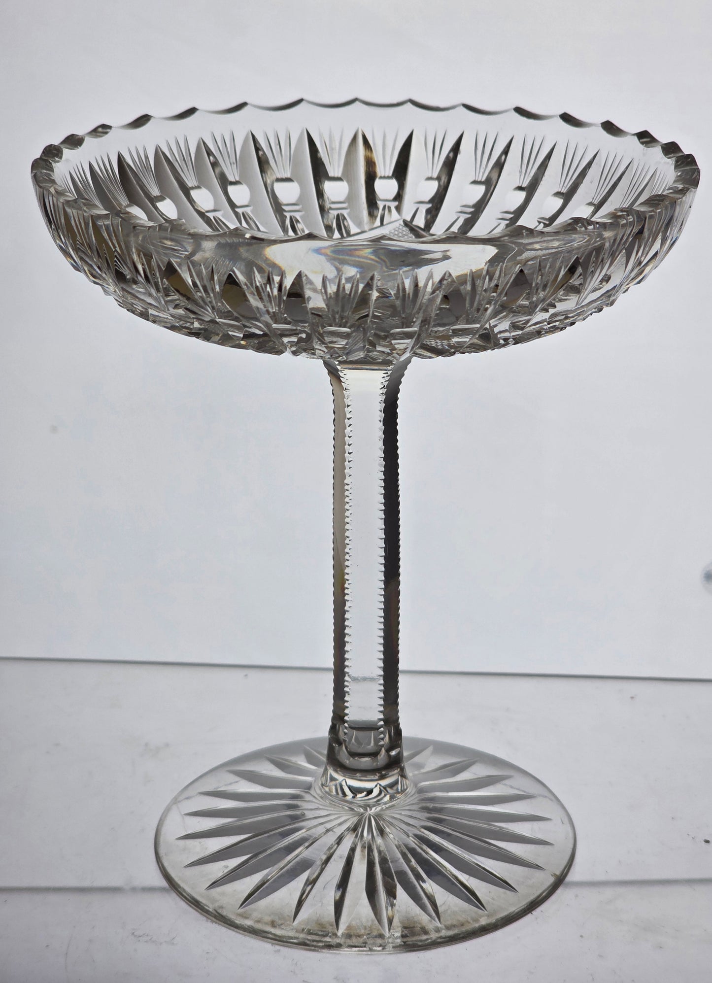 ABP cut glass compote American brilliant period 1886 -1915 PA24