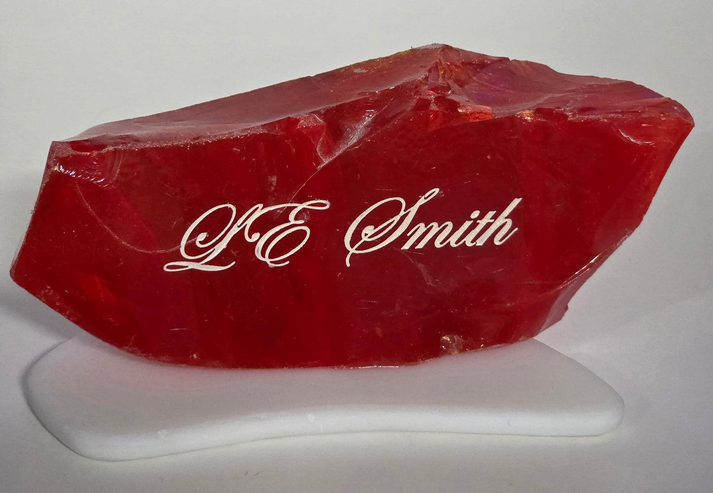 L.E SMITH glass cullet  paperweight