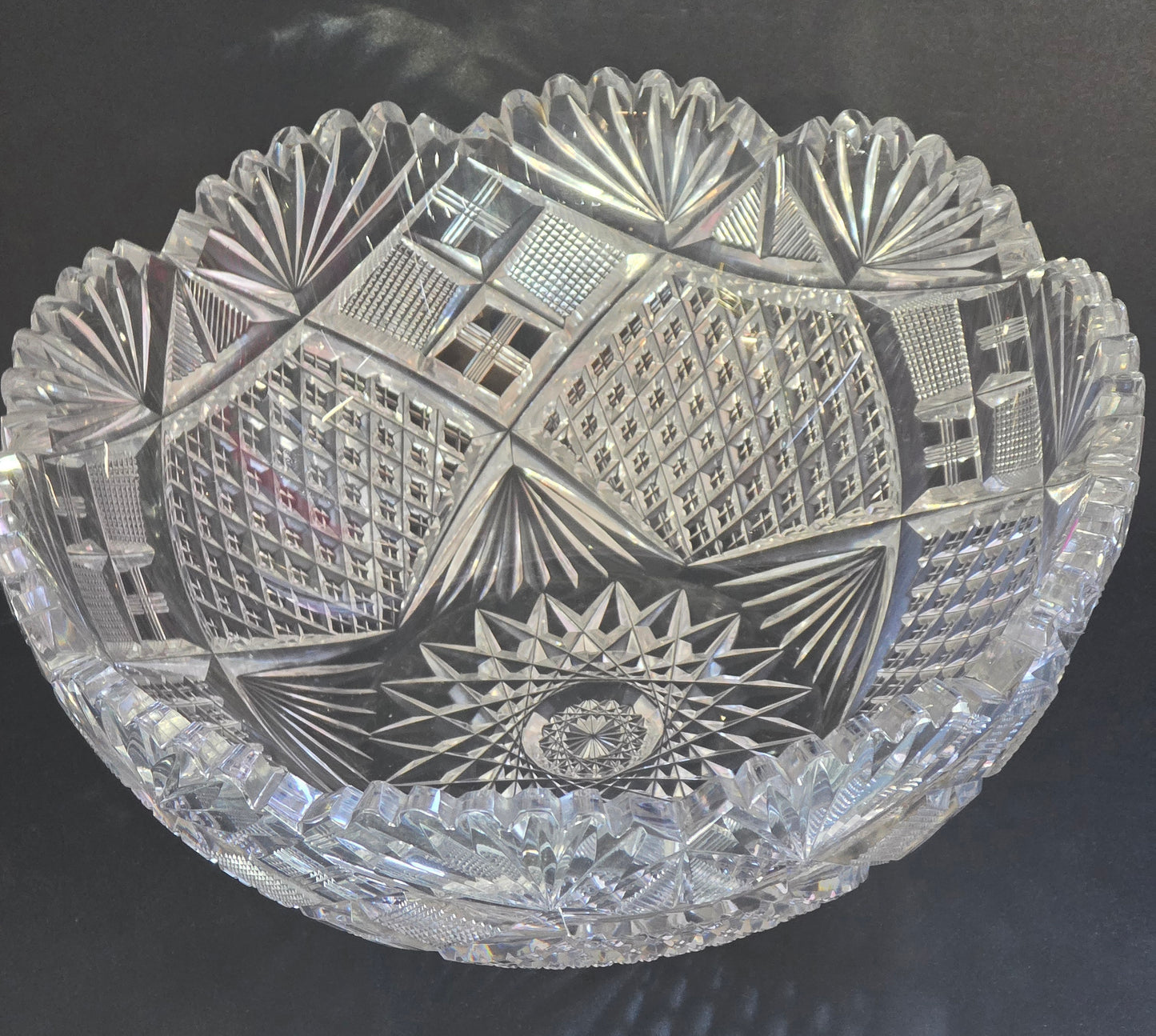 ABP cut glass bowl American brilliant period 1886 -1915 PA4