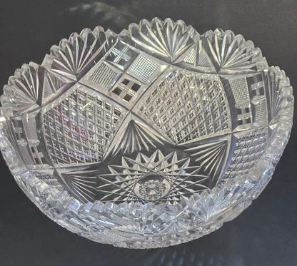 ABP cut glass bowl American brilliant period 1886 -1915 PA4