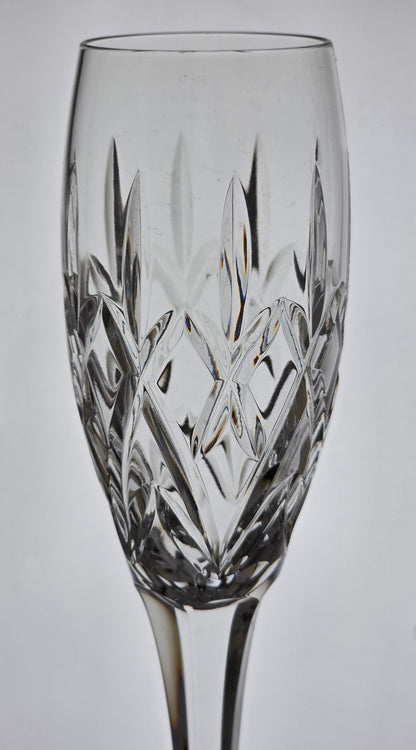 Signed Waterford CUT GLASS Carnegie Flutes crystal pair