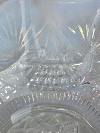 Dugan glass Co. Opalescent Dragon Lady bowl