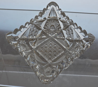 American Brilliant Period hand Cut Glass Bridge set Antique