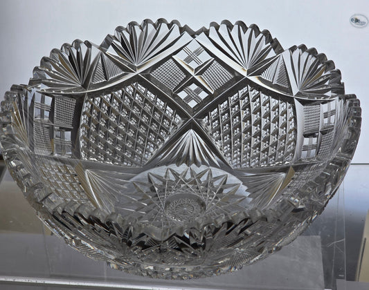 ABP cut glass bowl American brilliant period 1886 -1915 PA4
