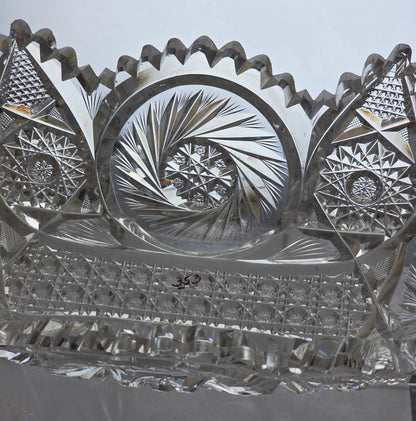 ABP cut glass oval bowl American brilliant period pa5