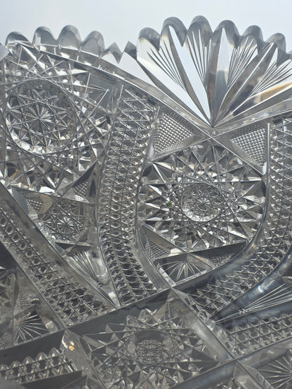 ABP cut glass square bowl American brilliant period 1886 -1915 bob8