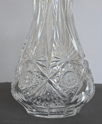 ABP cut glass Signed vase antique bob19