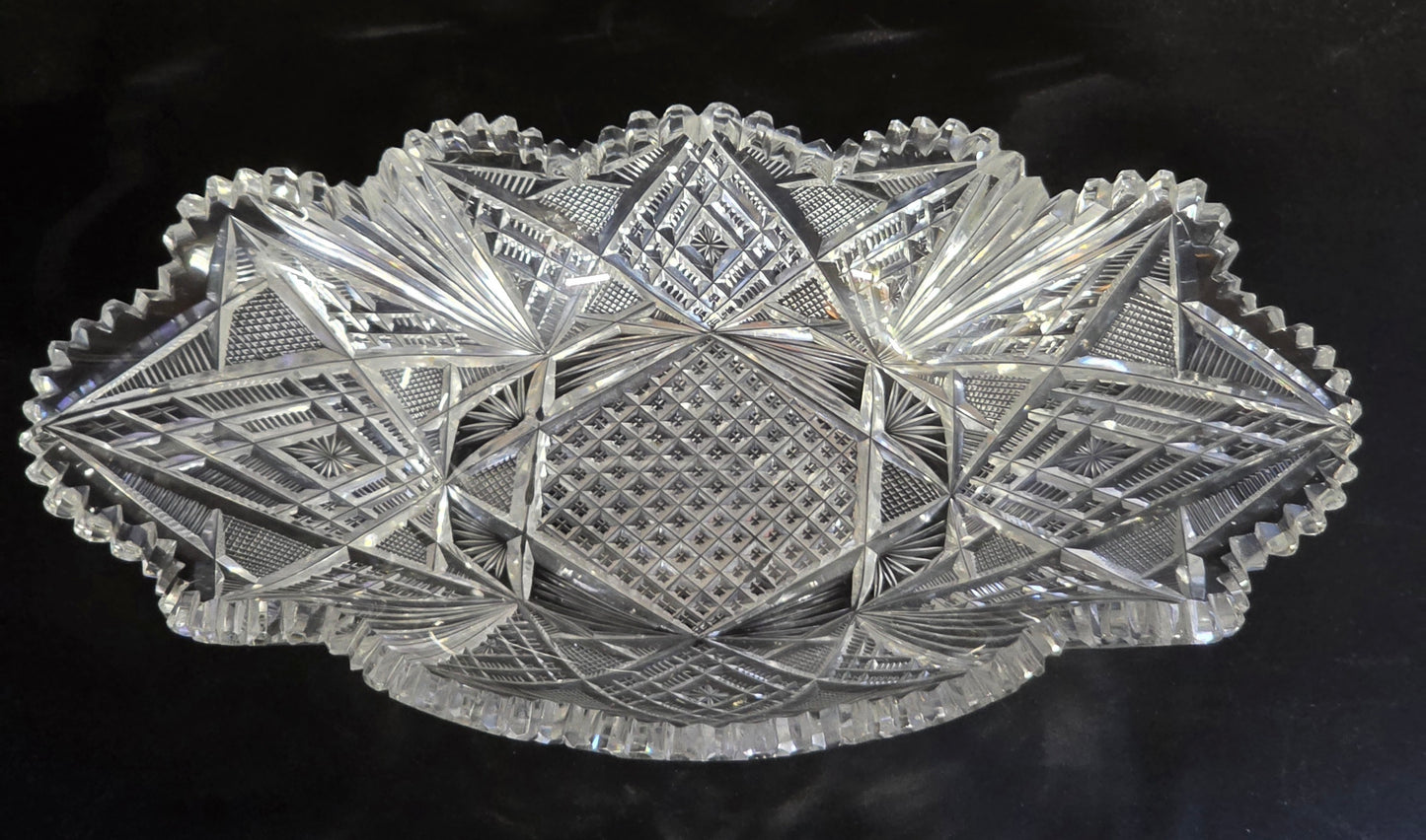 ABP Cut glass oblong shape dish bob49