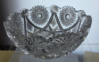 ABP cut glass mouth blown bowl American brilliant period 1886 -1915 tg2