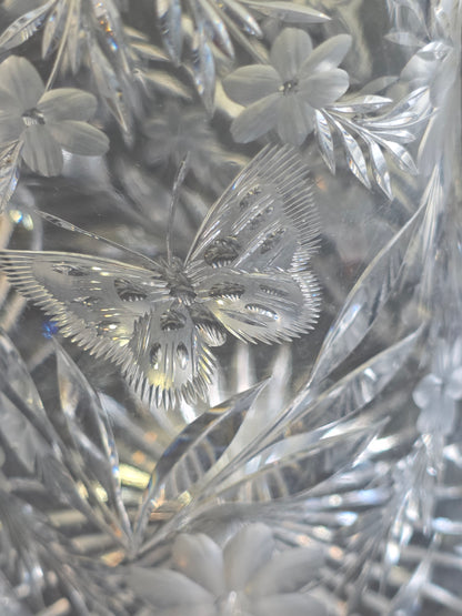 ABP cut glass Butterfly pitcher American brilliant Pairpoint