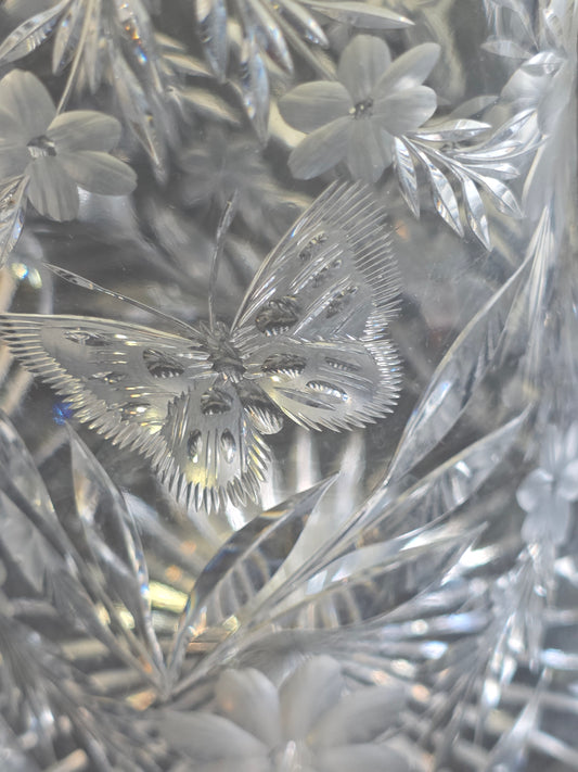 ABP cut glass Butterfly pitcher American brilliant Pairpoint