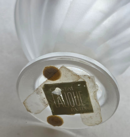 Signed Lalique Frosted Bird vase