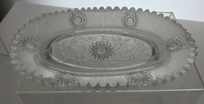 ABP Cut glass oblong shape silver tread dish bob68