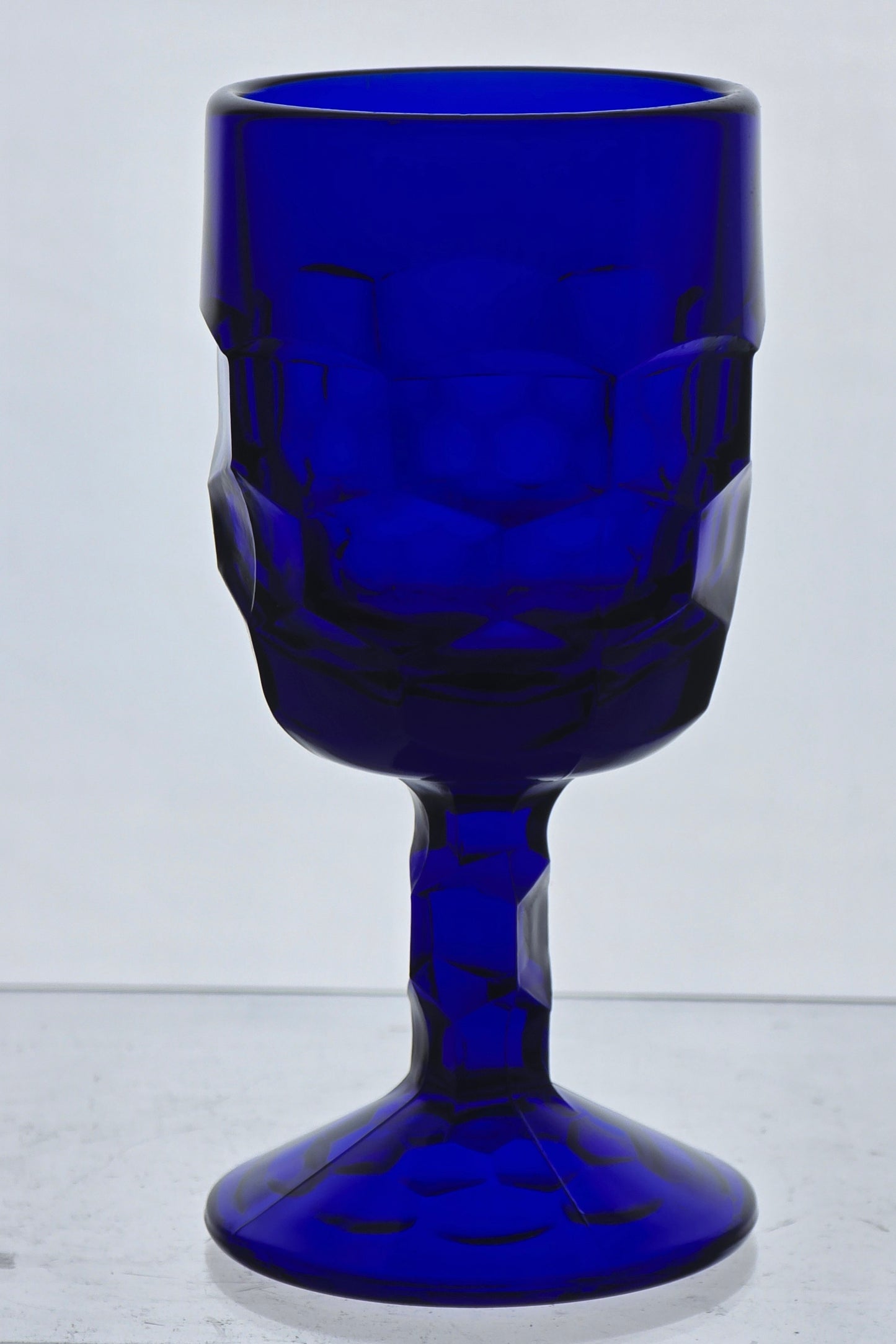 Viking Glass blue wine honeycomb pair